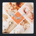 The Best Mom Ever Modern Custom Photos Quadratische Wanduhr<br><div class="desc">This simple and modern design is composed of serif typography and add a custom photo.Happy Mother's Day typography surrounded by four photos of your mom, mother, mama, mum etc. This is a perfect gift for your Mom on Mother's day!</div>