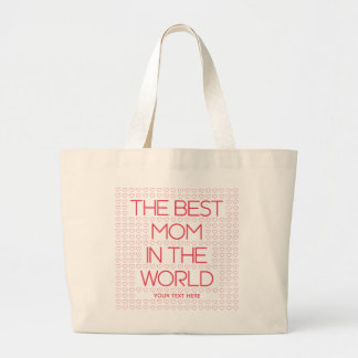 The Best Mom In The World Red Quote Personalized Jumbo Stoffbeutel