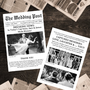 The Best Newspaper Foto Wedding Danke Card