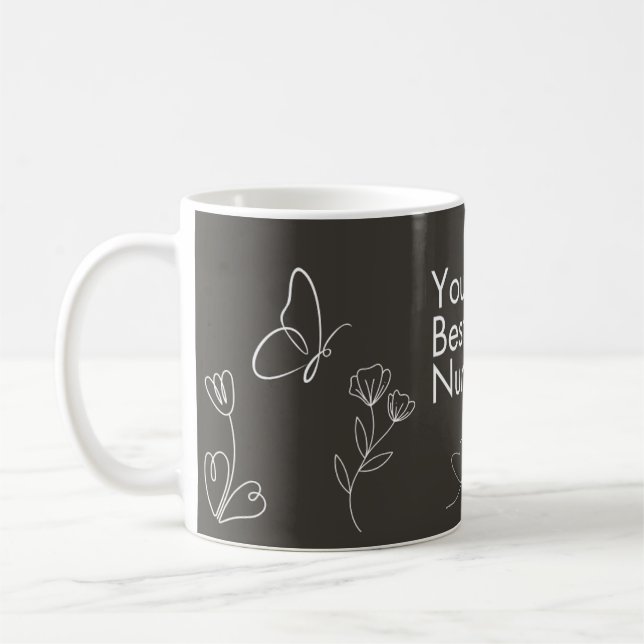 The Best Nurse - Doodle Design Kaffeetasse (Links)