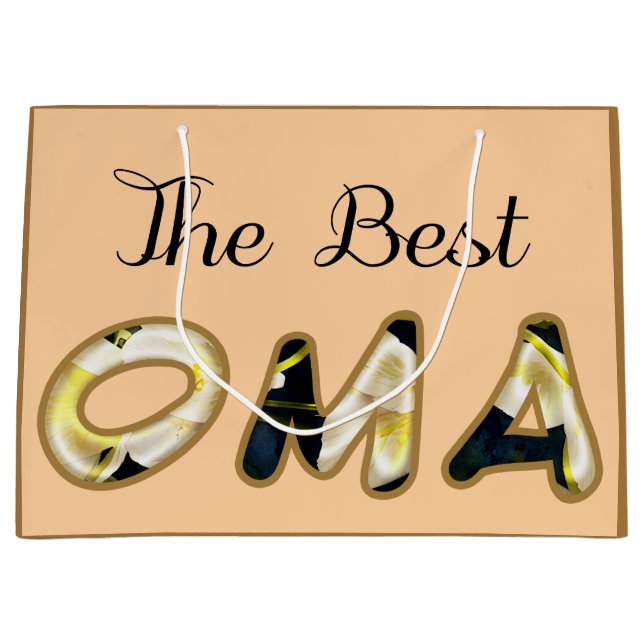 The Best Oma Gift Bag Große Geschenktüte (Vorderseite)