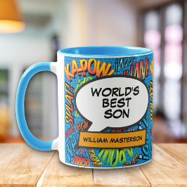 The Best Son Fun Retro Comic Pop Kunst, Dichtung u Tasse
