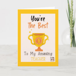The Best Teacher Trophy Card Karte