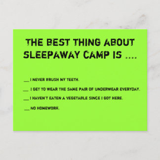 The Best Thing About Sleepaway Camp Is ... Postkarte