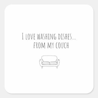 The best way to wash dishes quadratischer aufkleber