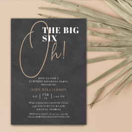 The Big 60th Surprise Black Leather Birthday Einladung