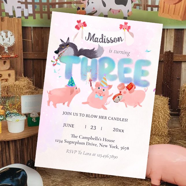 the big bad wolf and three little pigs einladung (Von Creator hochgeladen)