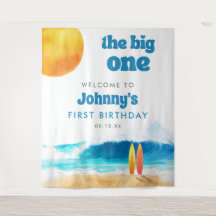 The Big One 1. Geburtstags-Surf-Strand-Fotohinterg