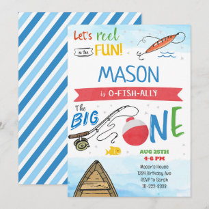 The Big One Fishing 1st Birthday Invitation