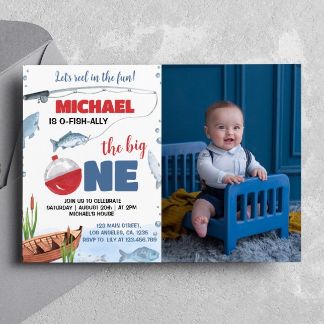 The Big One Fishing 1st Birthday Invitation (Créateur téléchargé)