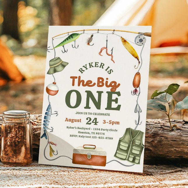 The Big One Fishing Birthday Invitation Einladung (Von Creator hochgeladen)