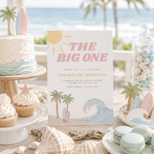 The Big One Pink Beach Surf Sommer Küste  Einladung