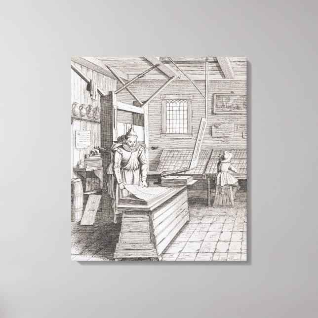 The bindery of Laurens Janszoon Koster Leinwanddruck (Vorderseite)