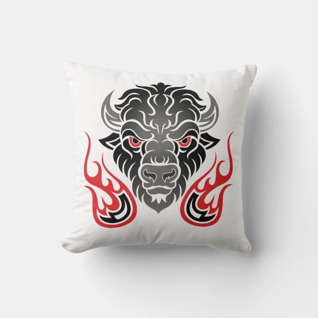 The bison goes through the fire kissen (Vorderseite)