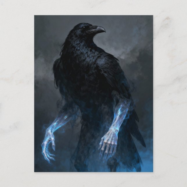 The black crow with human arms dark fantasy  postkarte (Vorderseite)
