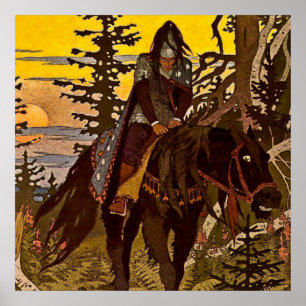 "The Black Knight" von Ivan Bilibin Poster