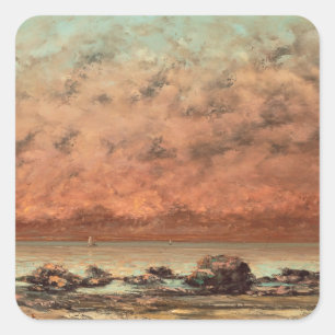 The Black Rocks at Trouville, 1865-66 Quadratischer Aufkleber