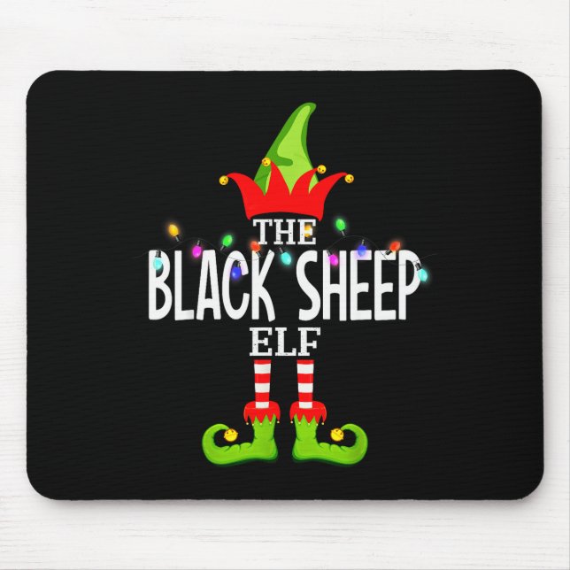 The Black Sheep Elf Christmas Matching Pajamas  Mousepad (Vorne)