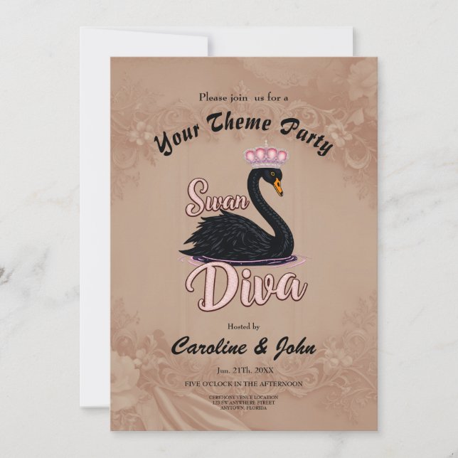 The black swan, queen of the water.  einladung (Vorderseite)