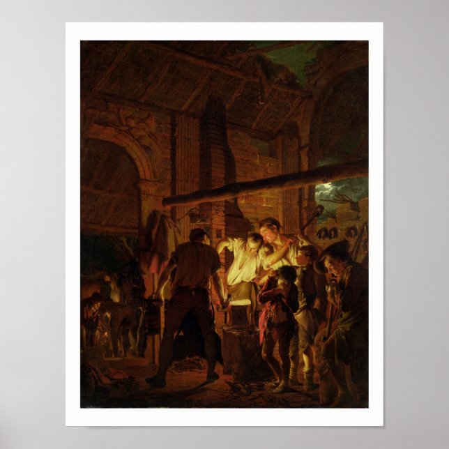 The Blacksmith's Shop (Öl auf Leinwand) Poster (Vorne)