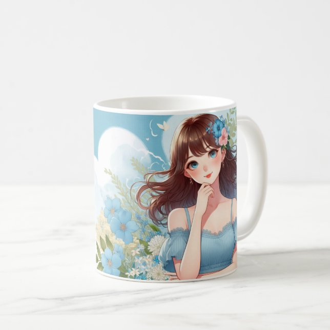 The Blue-Eyed Beauty's Gaze Kaffeetasse (VorderseiteRechts)