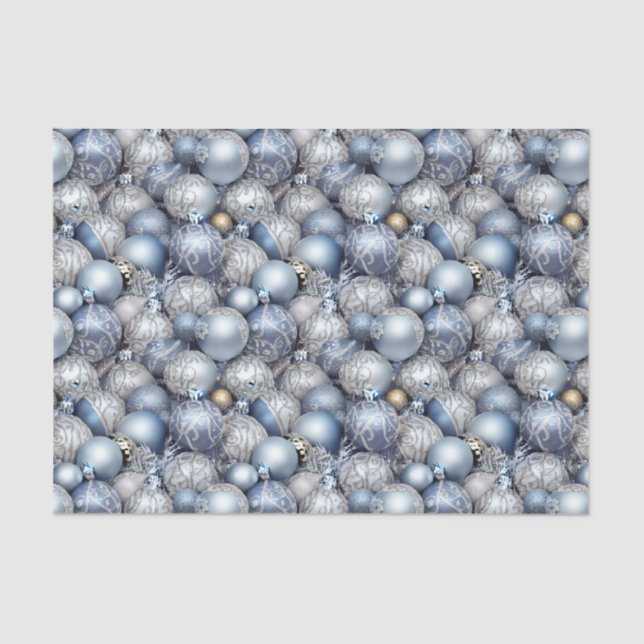 The Blue & Silver Christmas Bulb Series Design 13 Seidenpapier (Vorderseite)