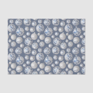 The Blue & Silver Christmas Bulb Series Design 14 Seidenpapier
