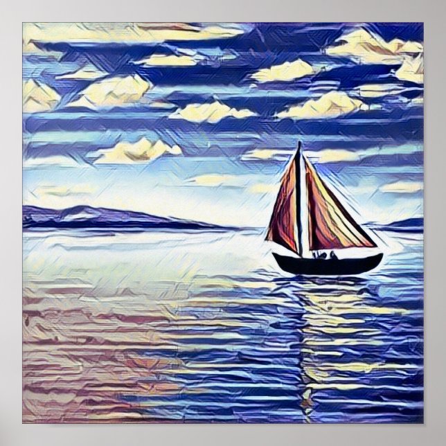 The Boat Moves Away From The Shore Poster (Vorne)