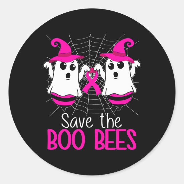 The Boo Bees Breast Cancer Awareness Halloween Runder Aufkleber (Vorderseite)