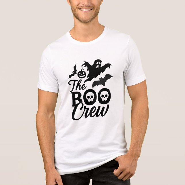 The Boo Crew Halloween Skull & Ghost Spooky Tri-Blend Shirt (Vorderseite)