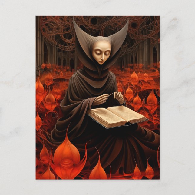 The Book Healer - Surrealistische Kunst Postkarte (Vorderseite)
