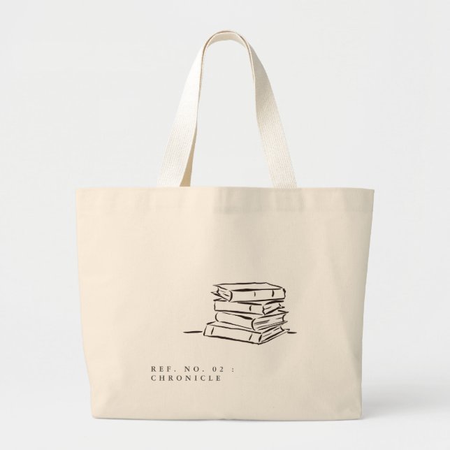The Book Pile- Minimalist Book Lover- Tote Bag (Devant)