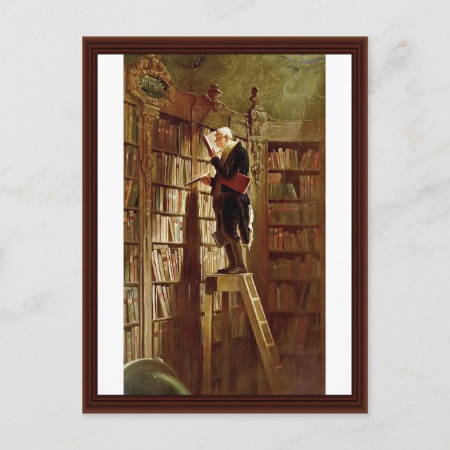The Bookworm, By Spitzweg, Carl Postkarte (Vorderseite)