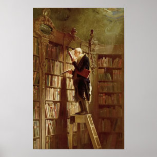 The Bookworm von Carl Spitzweg Vintag Art Poster