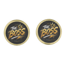 The Boss Crown – Gold Luxus Power Manschettenknöpf