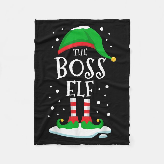 The Boss Elf Christmas Family Matching Xmas Group  Fleecedecke (Vorderseite)