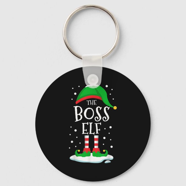 The Boss Elf Christmas Family Matching Xmas Group  Schlüsselanhänger (Vorderseite)