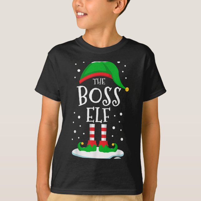 The Boss Elf Christmas Family Matching Xmas Group  T-Shirt (Vorderseite)