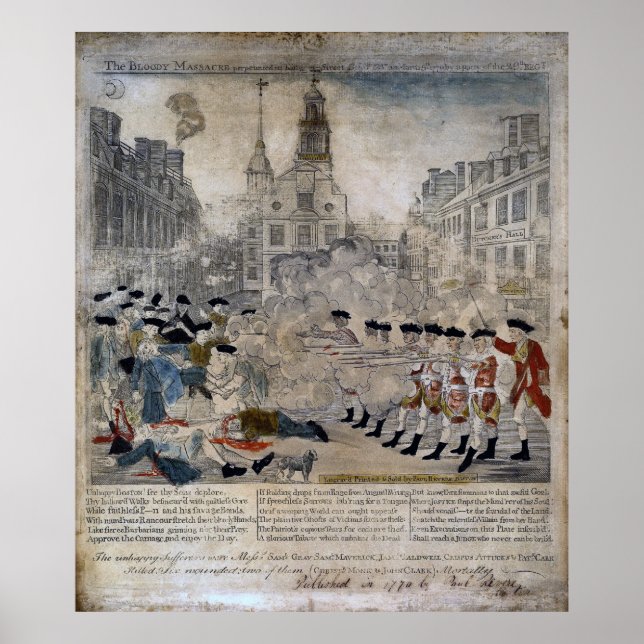 The Boston Massacre by Paul Revere 1770 Poster (Vorne)