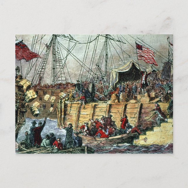 The Boston Tea Party, 16. Dezember 1773 Postkarte (Vorderseite)
