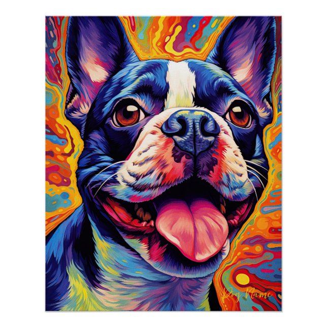 The Boston Terrier Dog 004 - Zetton Ziana Poster (Vorderseite)
