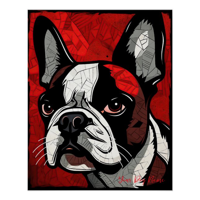 The Boston Terrier Dog, Red and Black 001 - Ulises Poster (Vorderseite)