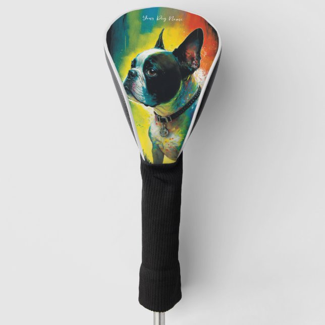 The Boston Terrier Dog - Zusammensetzung 010 Golf Headcover (Vorderseite)