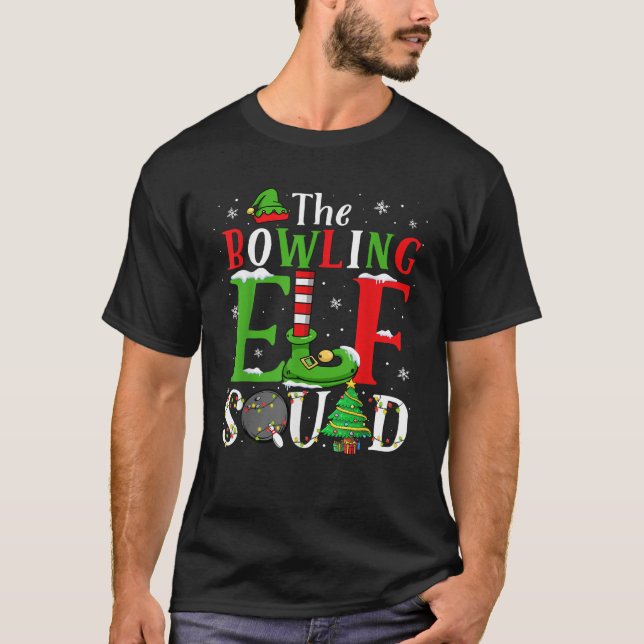 The Bowling Elf Squad Matching Bowling Player Xmas T-Shirt (Vorderseite)