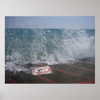 The Breakwall, Lake Michigan, Chicago, IL Poster