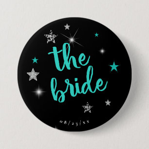 The Bride Disco Bachelorette Aquamarin ID925 Button