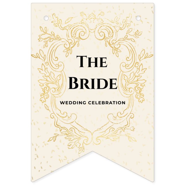 The Bride - Gold vintage framebunting banner (Erste Fahne)