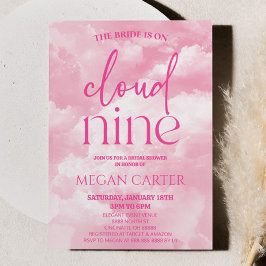 The Bride Is On Cloud Nine Pink Bridal Shower Einladung
