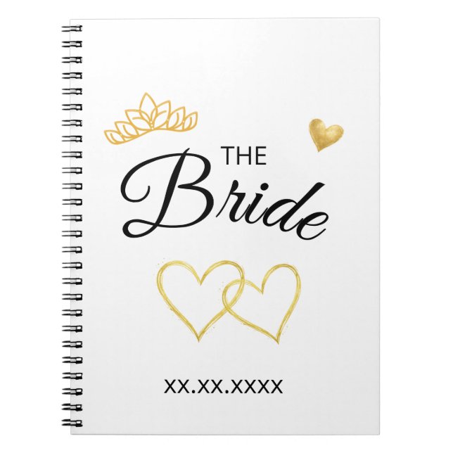The Bride Wedding Date Elegant Design Notizblock (Vorderseite)