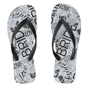 The Bride Word Cloud Black ID253 Flip Flops